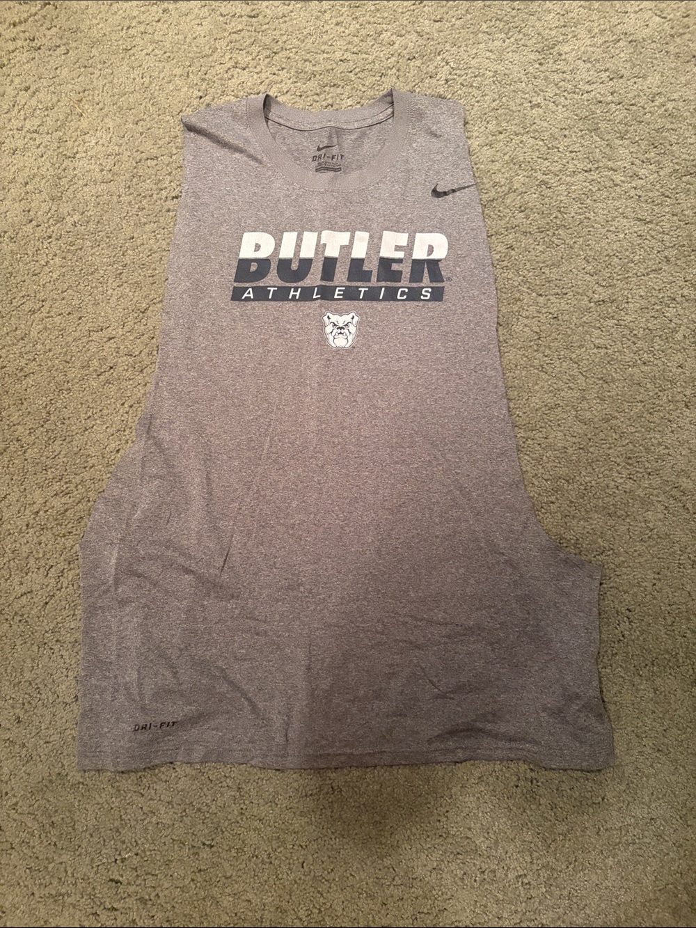 Nike Butler Athletics Gray Sleeveless Dri-FIT Tank